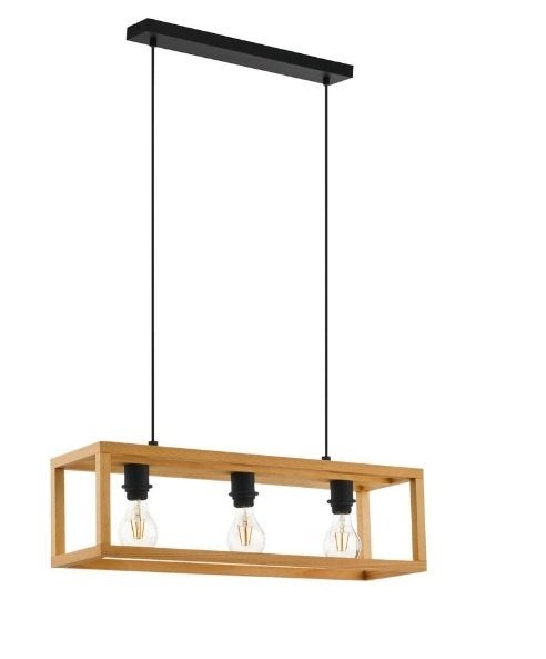 Mooie houten hanglamp, EGLO Blackcrown 1 van 75 voor 35 !, ., Nieuw, Ophalen of Verzenden, .