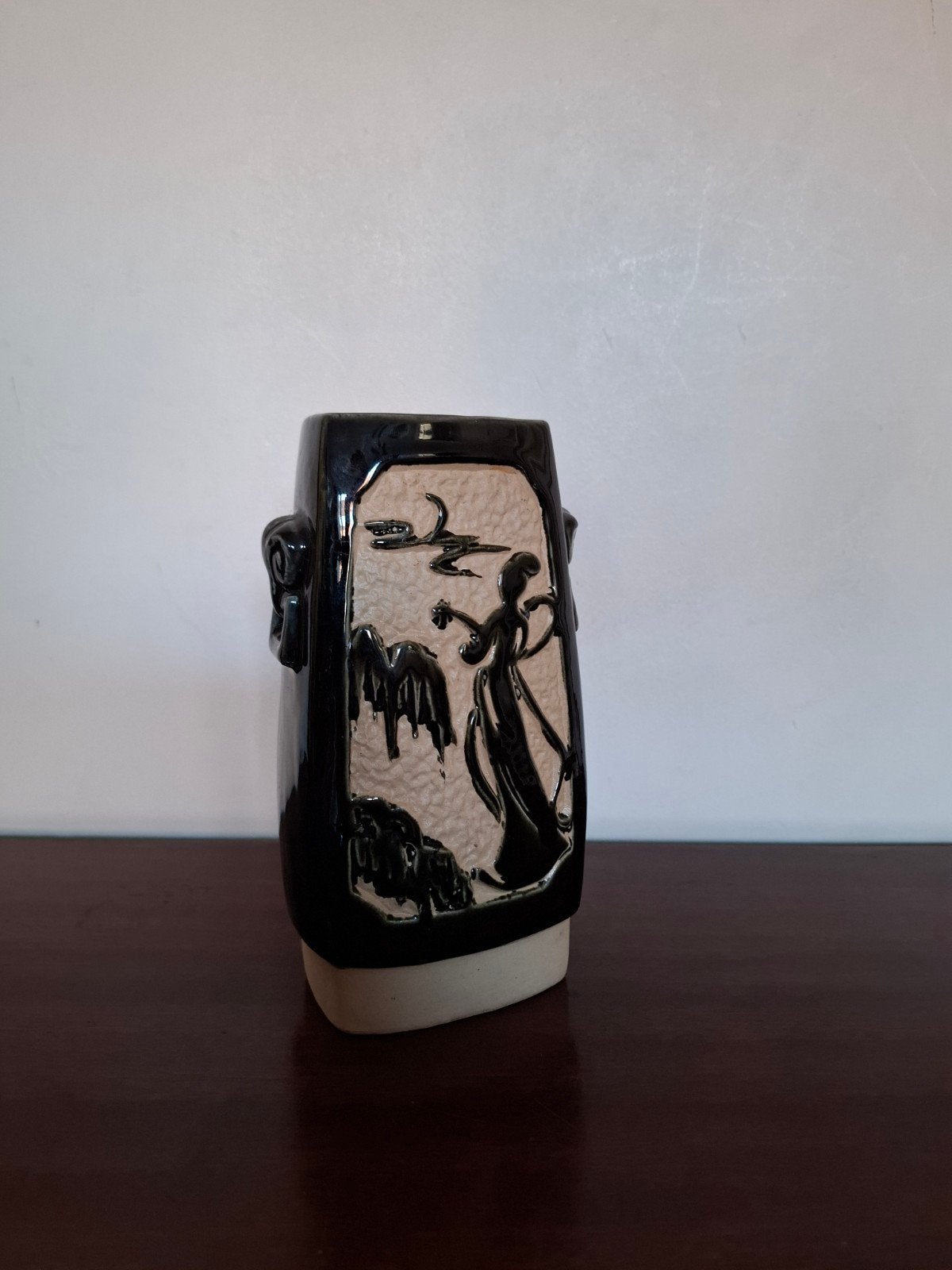 vintage 60s a 70s vaas / vase, Ophalen of Verzenden, Gebruikt, Groen