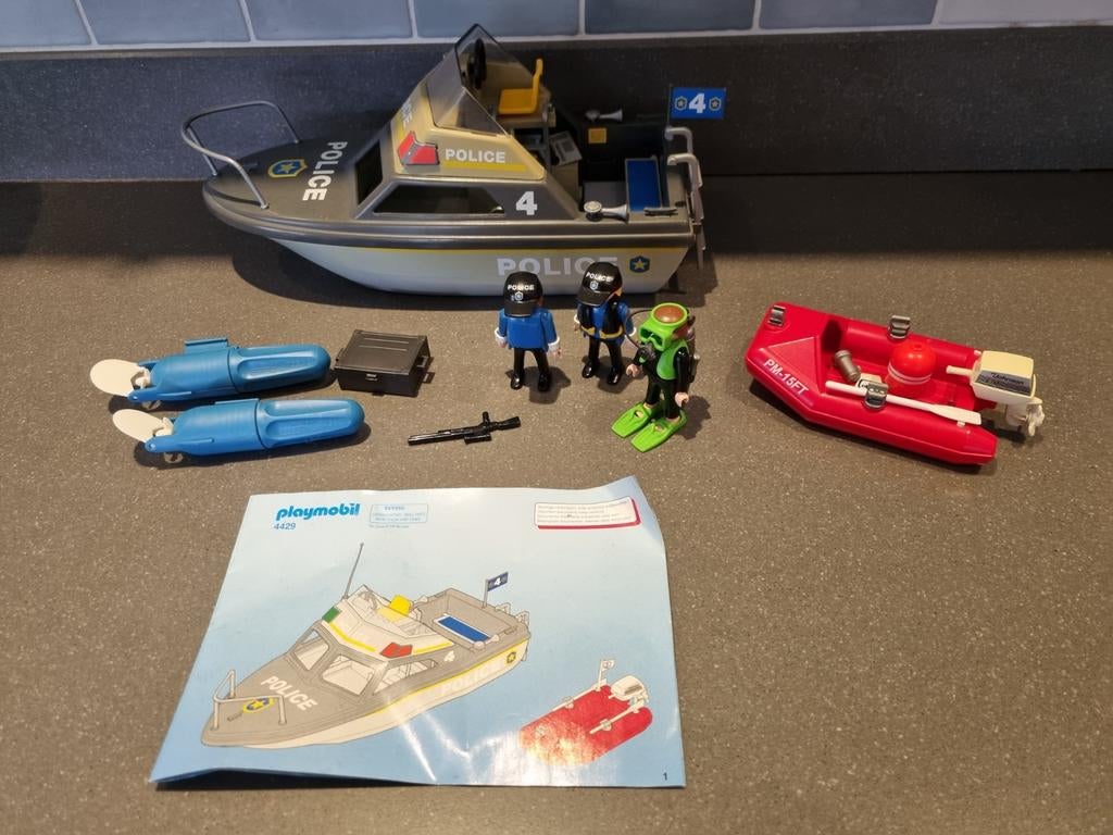 Playmobil 4429 politie boot, Ophalen, Gebruikt, Complete set