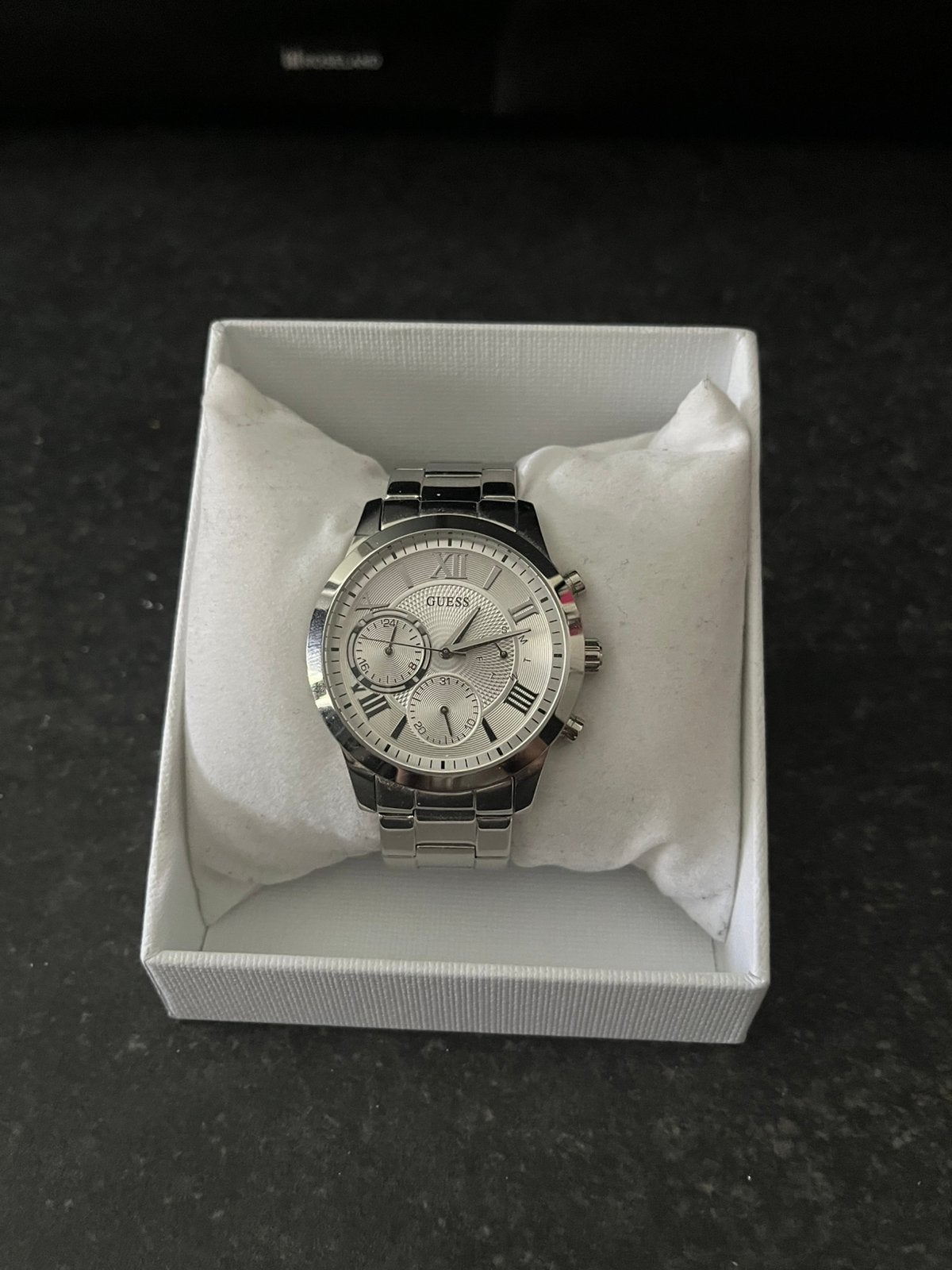 Horloge, merk: Guess, stainless steel, Ophalen, Zo goed als nieuw, Zilver, Staal