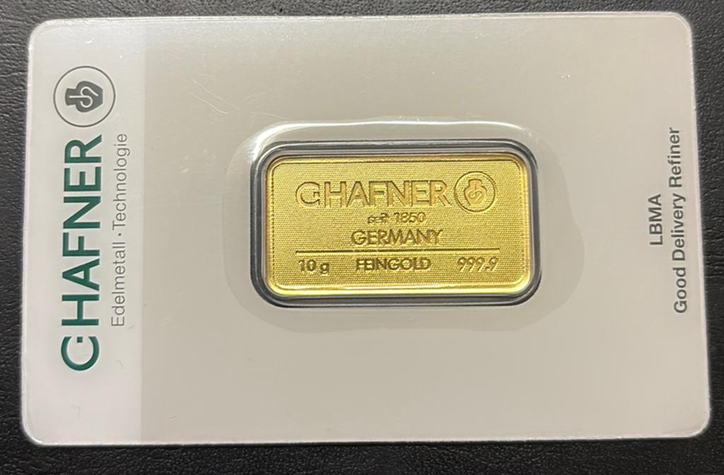 10 gram goudbaar c.hafner 6% boven koers, Ophalen of Verzenden, Goud