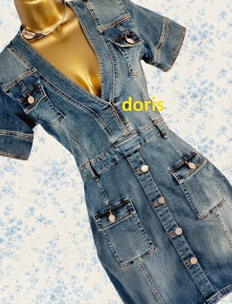 denim jurk Karen Millen maat 10/38 oksel tot oksel, Maat 38/40 (M), Karen Millen, Blauw, Nieuw