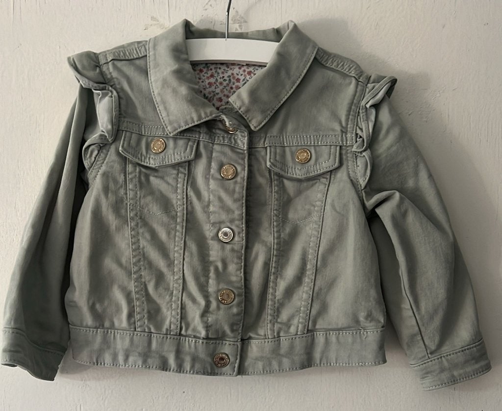 H&M jasje maat 92 groen, H&M, Zo goed als nieuw, Jas, Verzenden