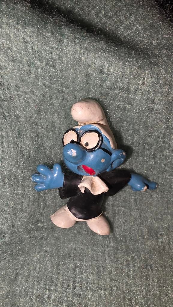 Vintage Brilsmurf Figuur - W. Germany PEYO, Verzamelen, Smurfen, Ophalen of Verzenden, Gebruikt, Poppetje, Figuurtje of Knuffel