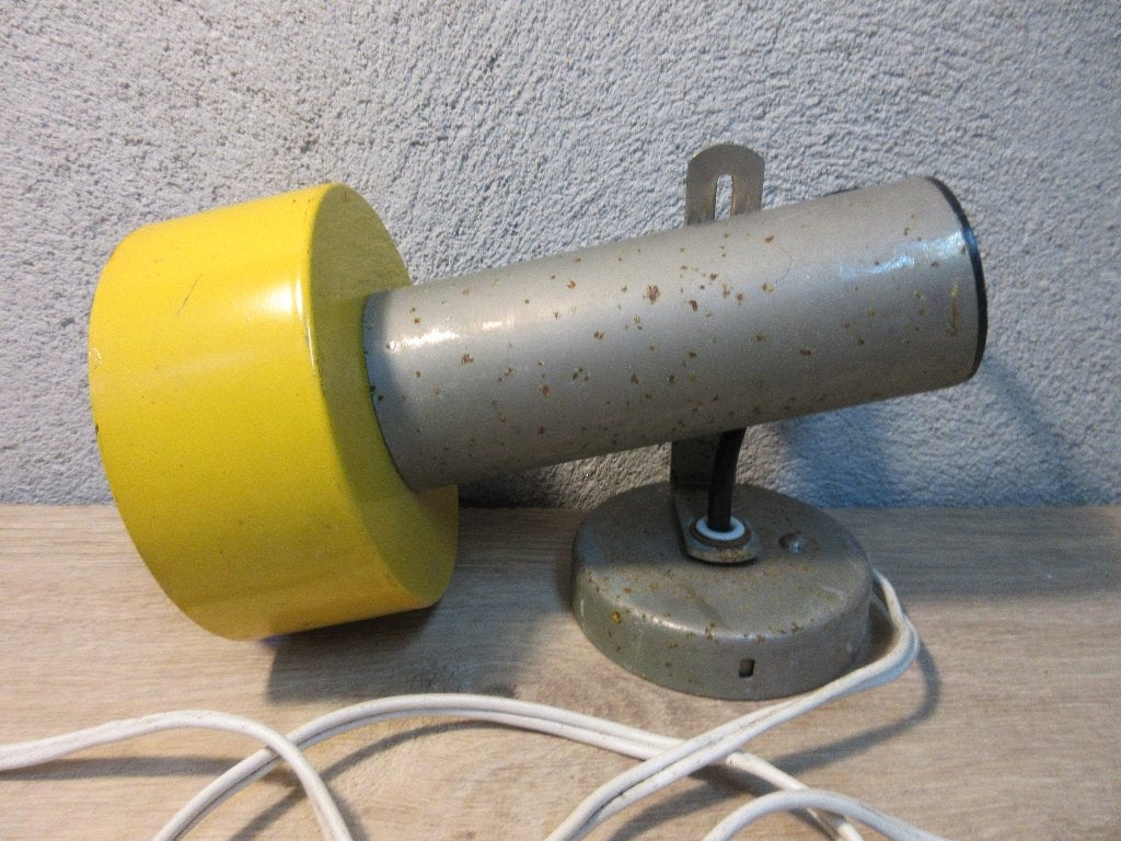 Vintage gele spot, Ophalen of Verzenden, Gebruikt, Plafondspot of Wandspot