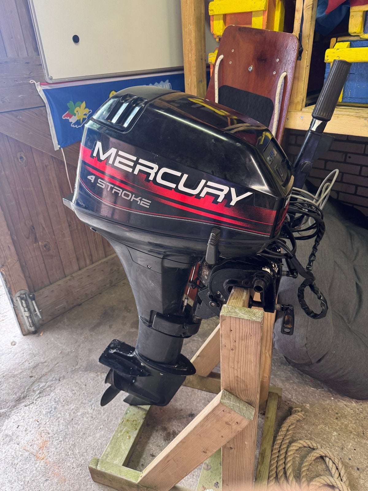 Mecury 9,9 EL 4 takt te Koop met uniek weinig draaiuren, Watersport en Boten, Buiten- en Binnenboordmotoren, Ophalen, 5 tot 10 pk