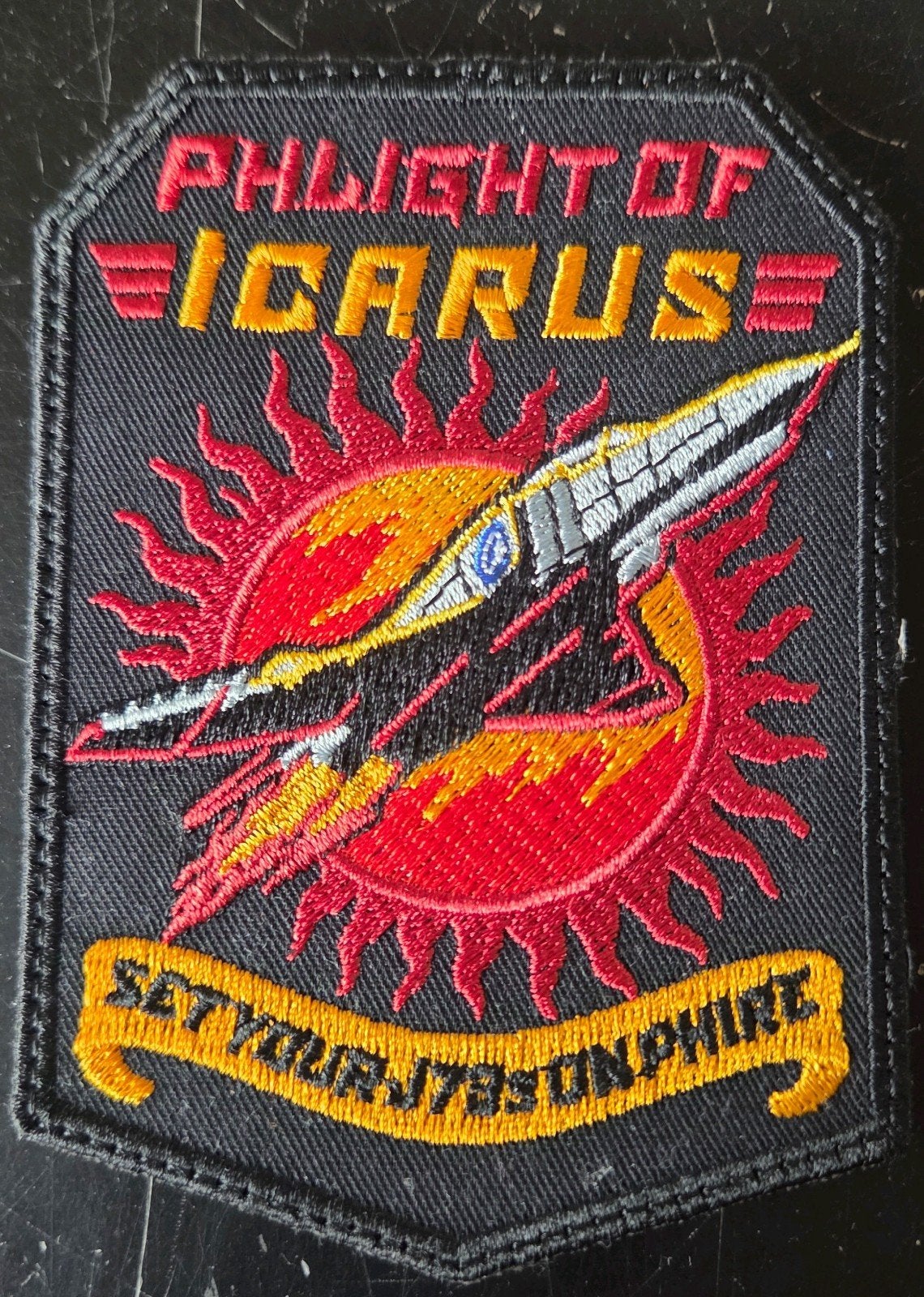 Greece F-4 Phantom Phlight of icarus patch, Ophalen of Verzenden, Zo goed als nieuw, Patch, Badge of Embleem