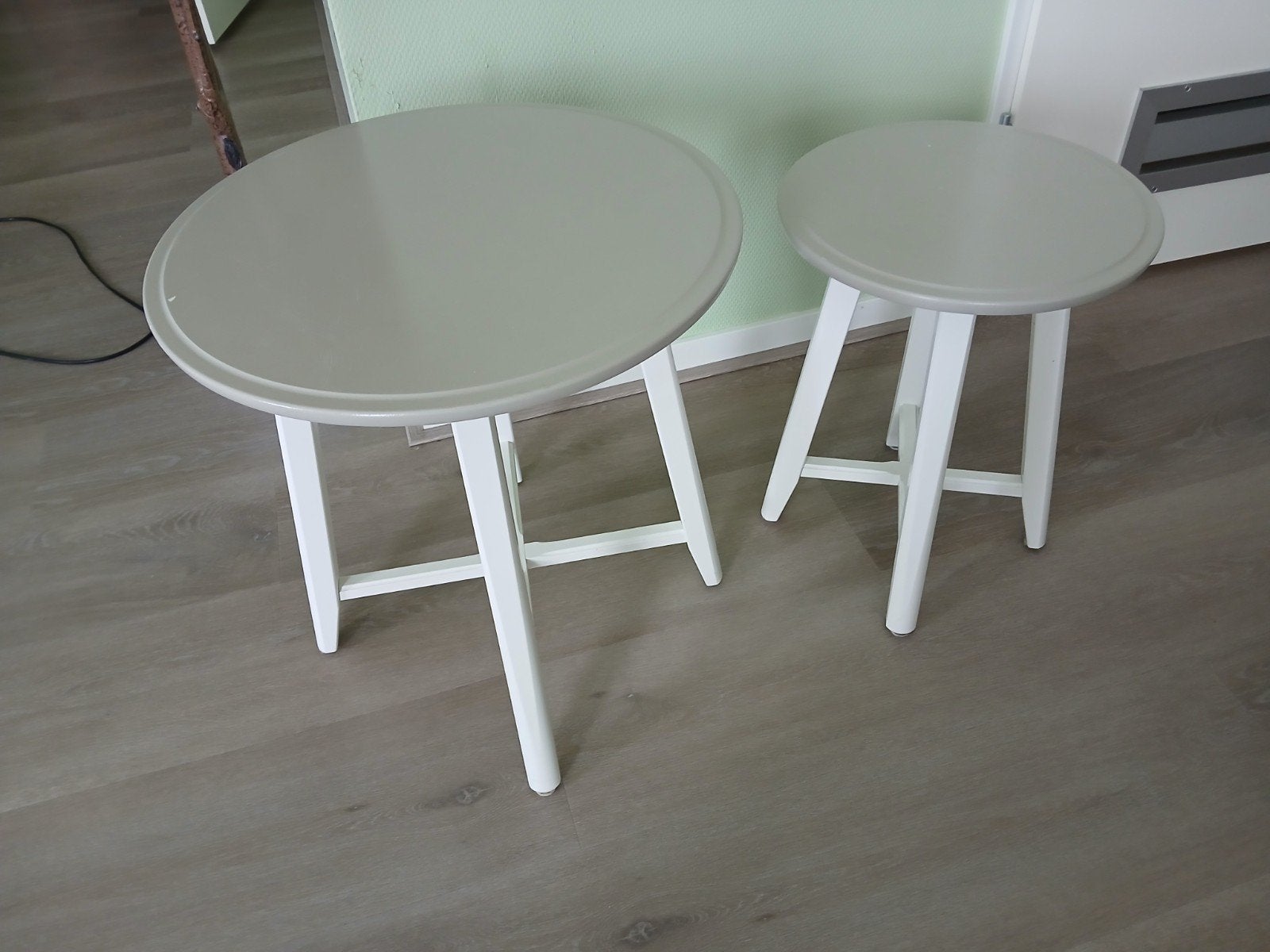 Ikea Kragsta set bijzettafels, Ophalen of Verzenden, Rond, Minder dan 55 cm, 45 tot 60 cm
