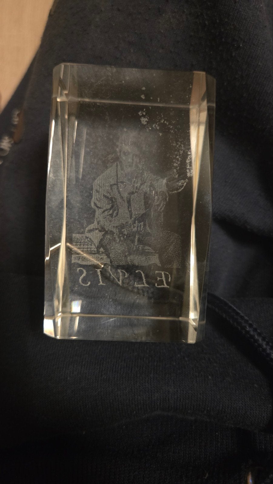 Glazen beeldje met 3D-gravure van Elvis Presley, Ophalen of Verzenden