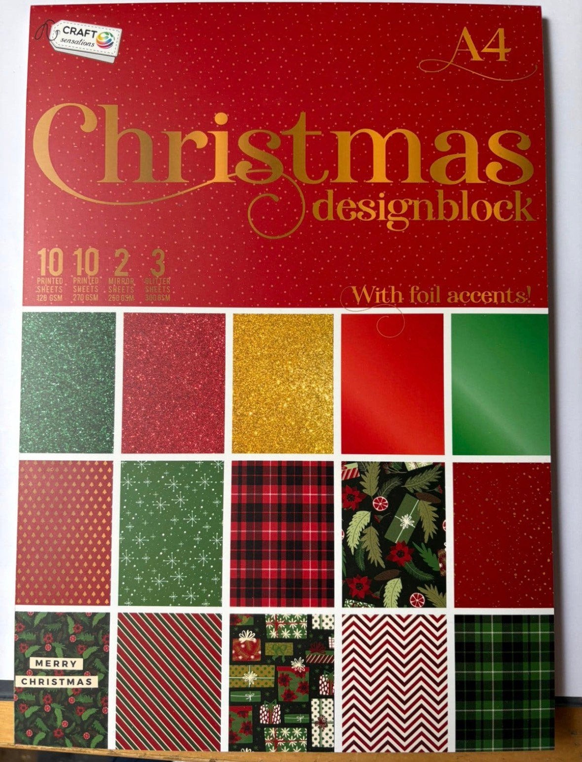 Paperpad kerst incl glitter karton 3, Hobby en Vrije tijd, Ophalen of Verzenden, Zo goed als nieuw, Papier of Karton