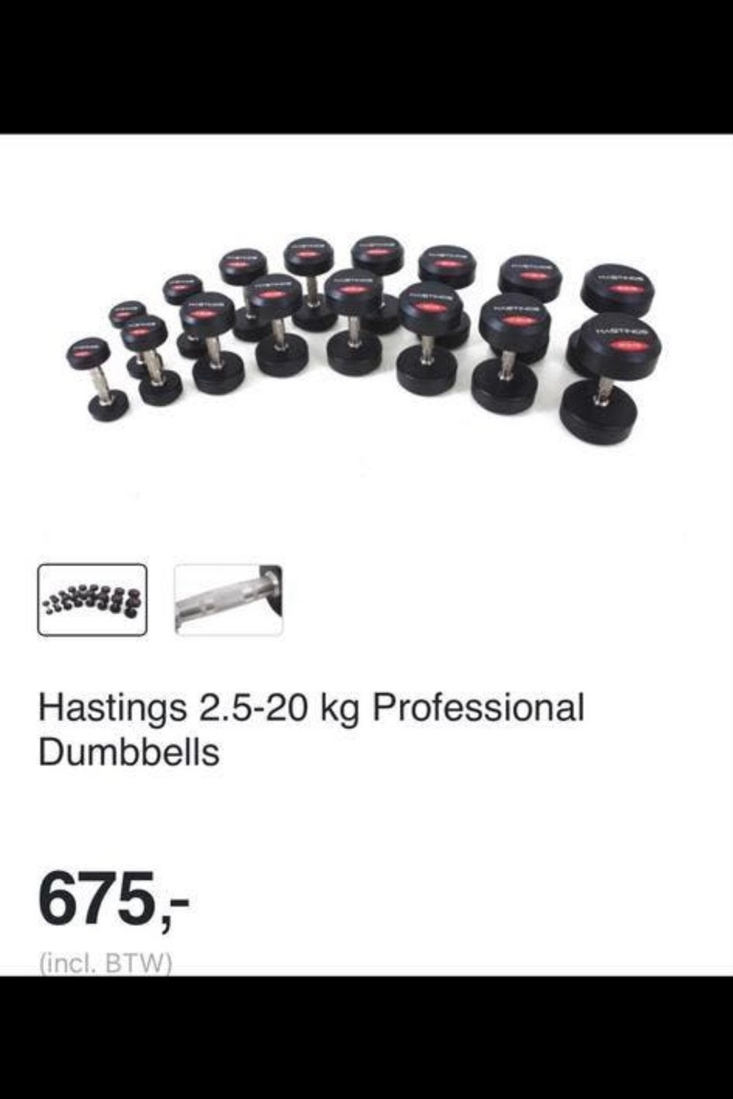 Hastings Professional Dumbbells 2.5-20 kg Set, Ophalen, Zo goed als nieuw, Armen, Dumbbell