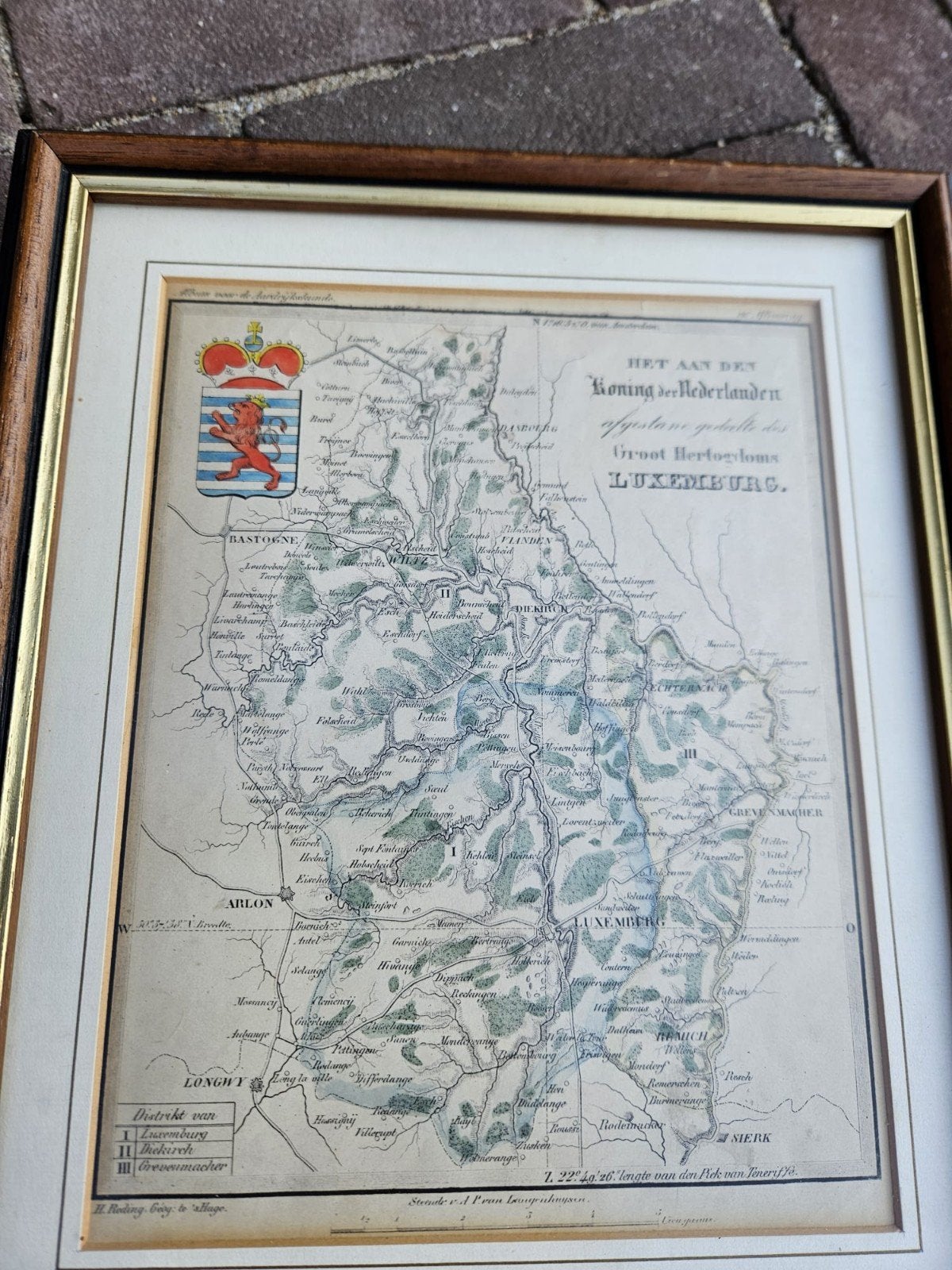 Landkaart Groot Hertogdom Luxemburg, Ophalen of Verzenden