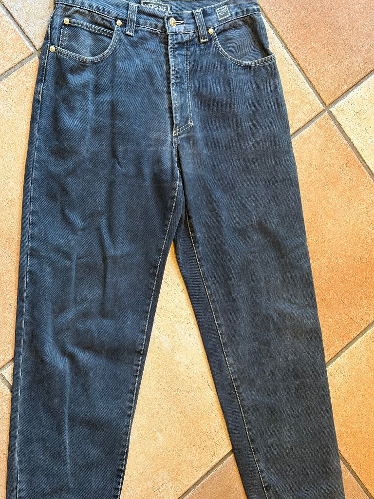 Versace spijkerbroek, Versace jeans  maat: 34/48 donkerblauw, Blauw, Ophalen of Verzenden, W33 - W34 (confectie 48/50), Gedragen