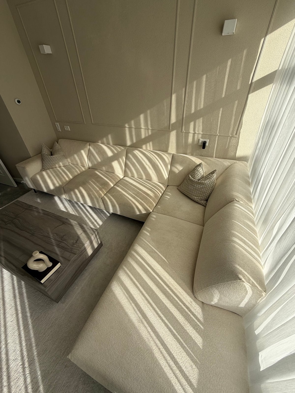 Moderne hoekbank - moet weg ivm verhuizing, Ophalen, 100 tot 125 cm, Hoekbank, 300 cm of meer