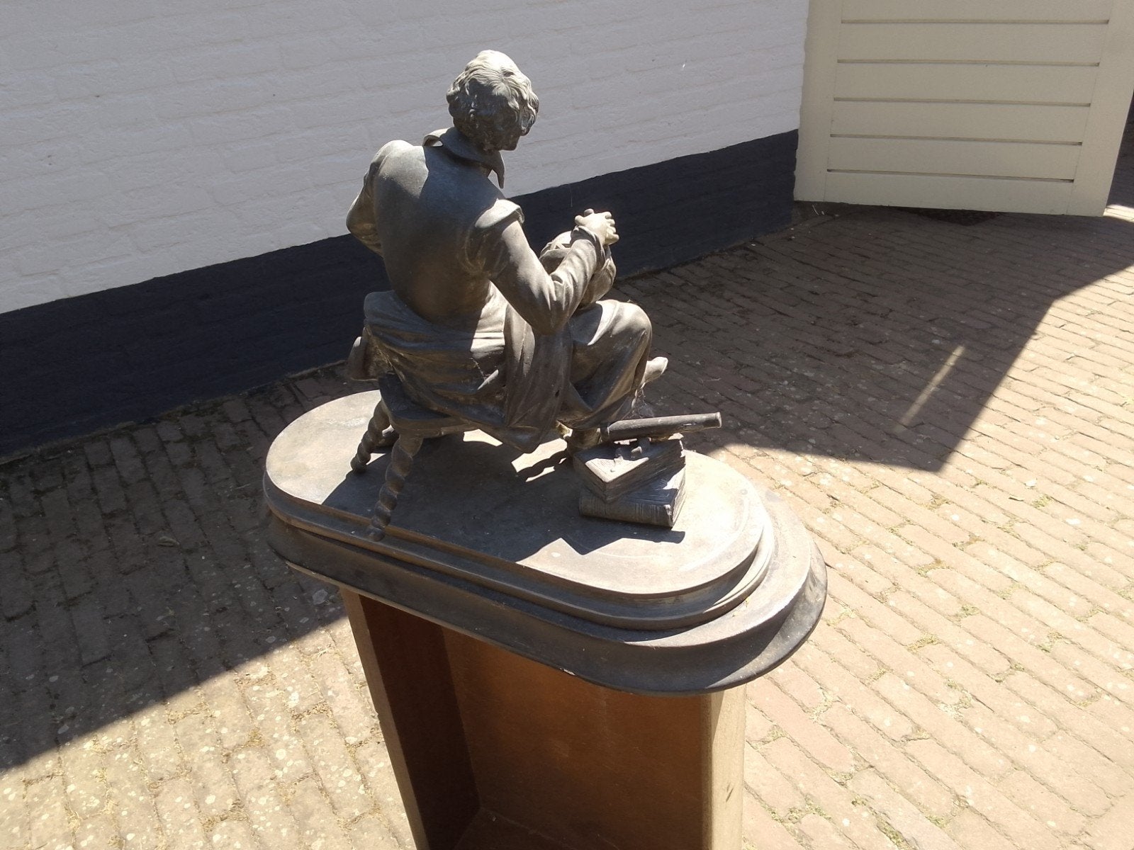Gebronst tinnen beeld van wetenschapper Copernicus, Antiek en Kunst, Kunst | Beelden en Houtsnijwerken, Ophalen, 20 - 50 cm, Op sokkel