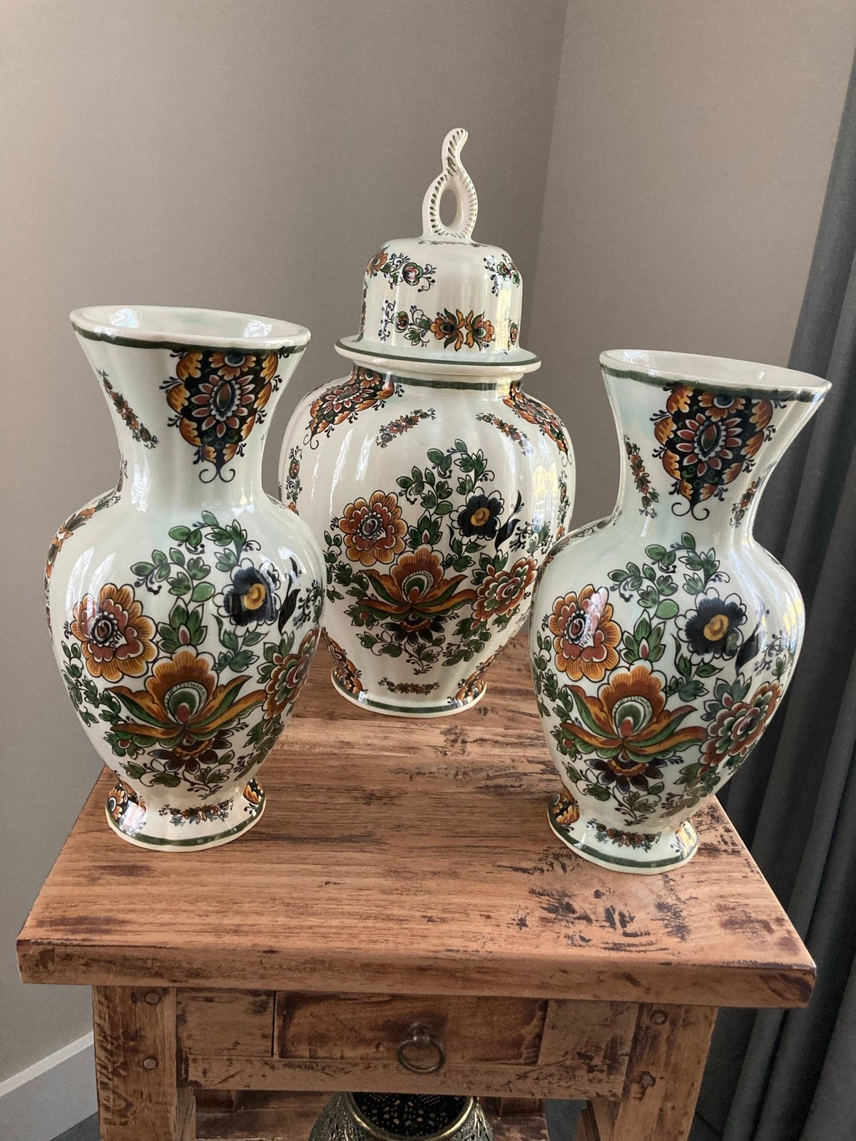 Prachtige Delft Holland Handwerk Vazen Set, Ophalen of Verzenden