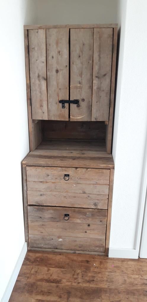 Steigerhouten kast, Huis en Inrichting, Ophalen, Met deur(en), 200 cm of meer, 75 cm of meer
