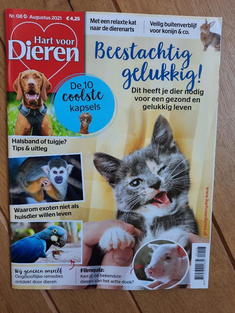 Hart voor dieren magazine nr. 08 - Augustus 2021 - nieuw -, Ophalen of Verzenden, Nieuw, Overige diersoorten