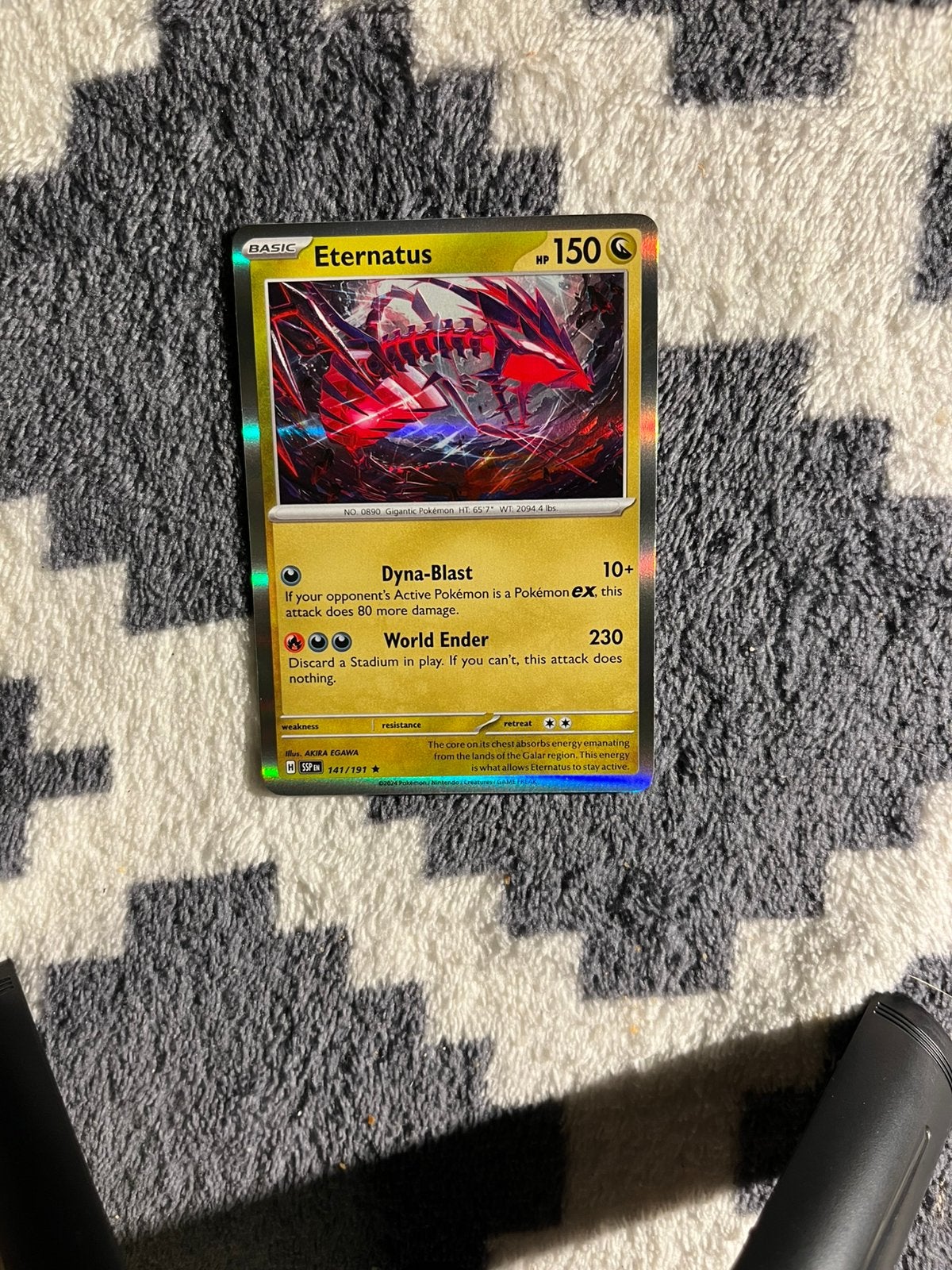 Holo Pokémon kaart Eternatus 141/191 - Goede staat, Ophalen of Verzenden, Zo goed als nieuw, Losse kaart, Foil