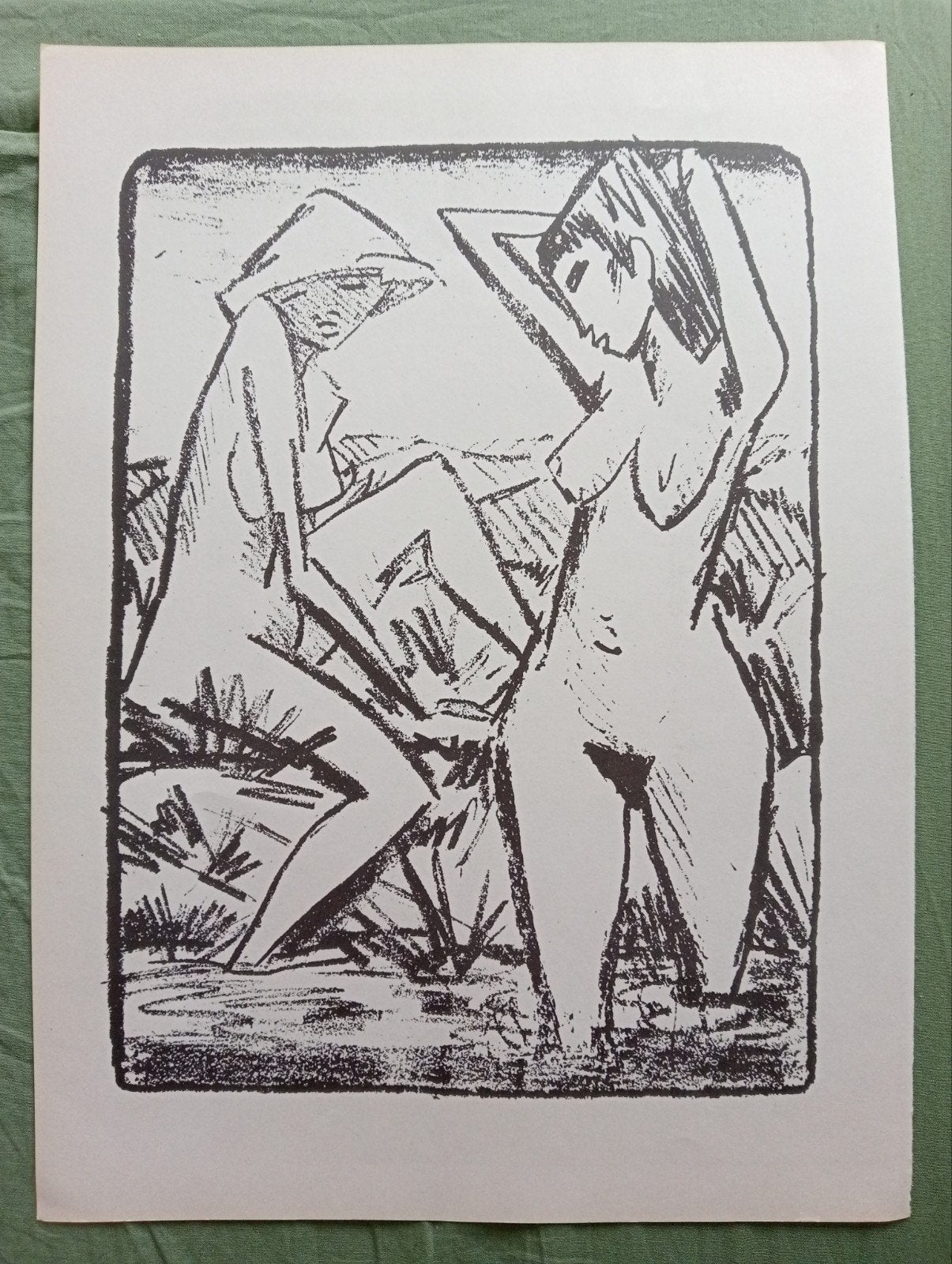 Prent Naakt Erotiek, Antiek en Kunst, Kunst | Litho's en Zeefdrukken, Ophalen of Verzenden