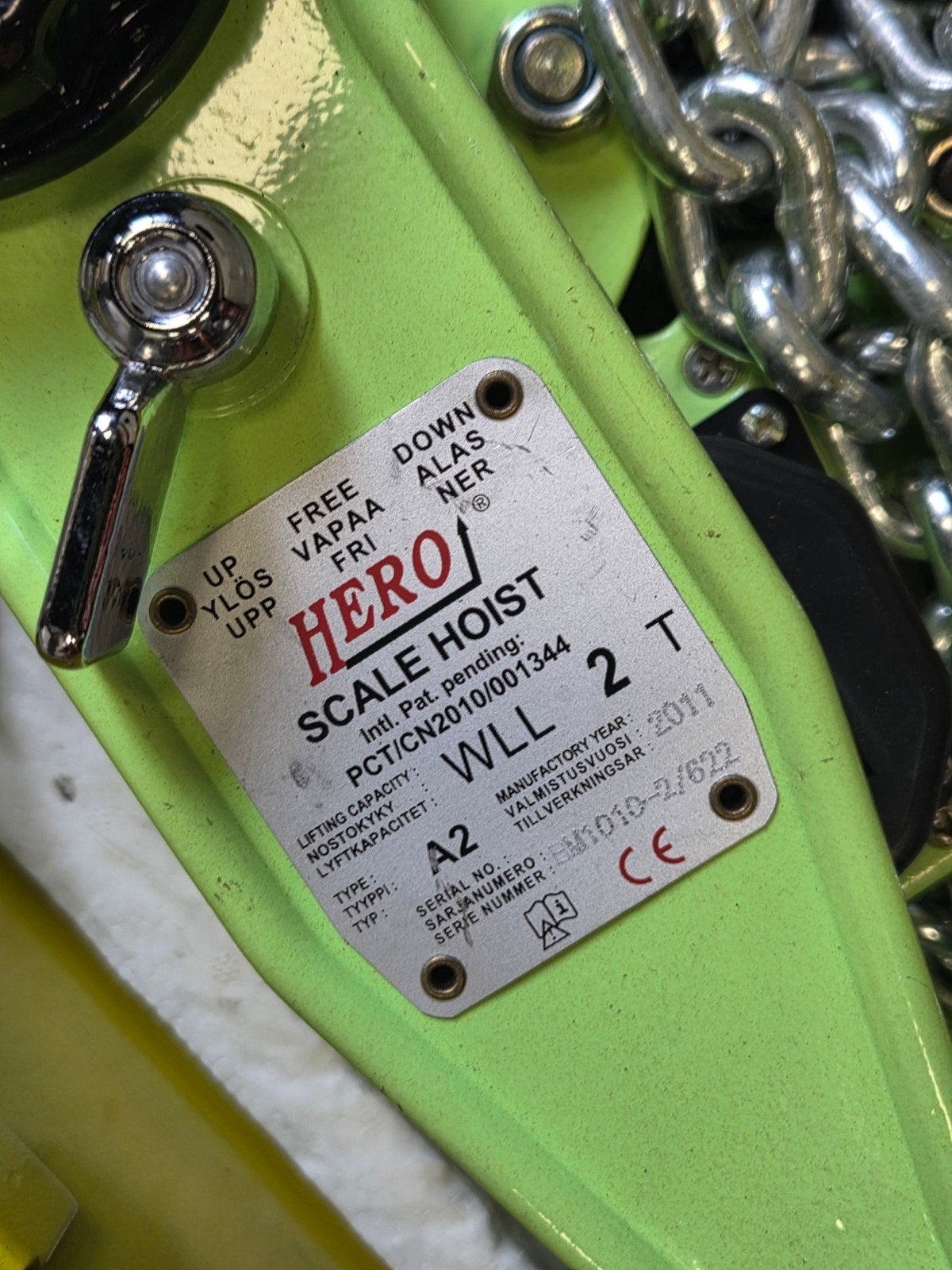 Nieuwe Handkettingtakel Rateltakel 2 Ton met Digitale Weegsc, Ophalen of Verzenden, Nieuw, Handmatig