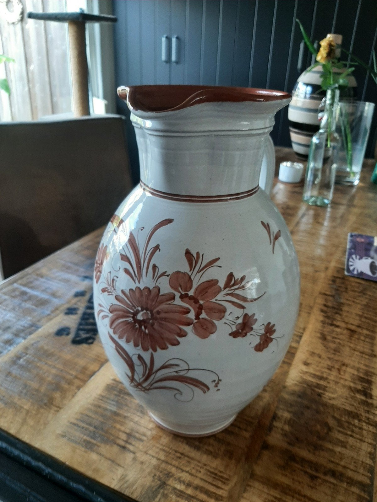 mooie grote oude kan h 35 cm, Antiek en Kunst, Ophalen