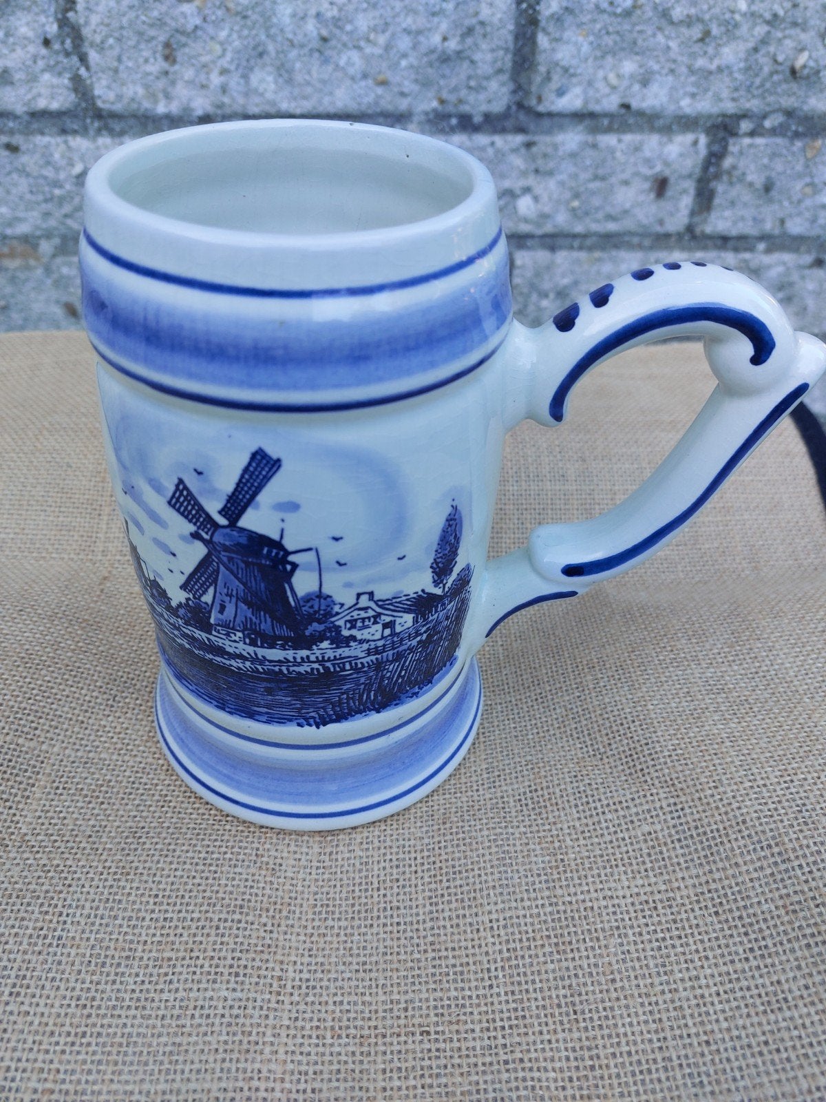 Keramieken bierpul Delfts blauw, Antiek en Kunst, Ophalen of Verzenden