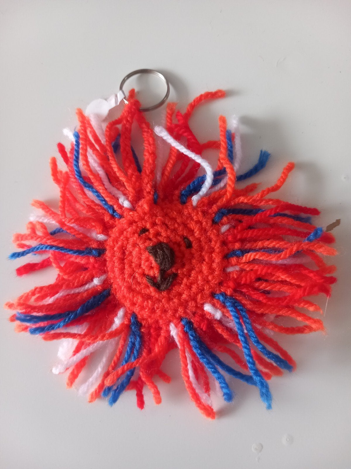 Gehaakte Leeuw Sleutelhanger - Oranje, Wit, Blauw, Ophalen of Verzenden, Zo goed als nieuw, Knuffel of Figuurtje