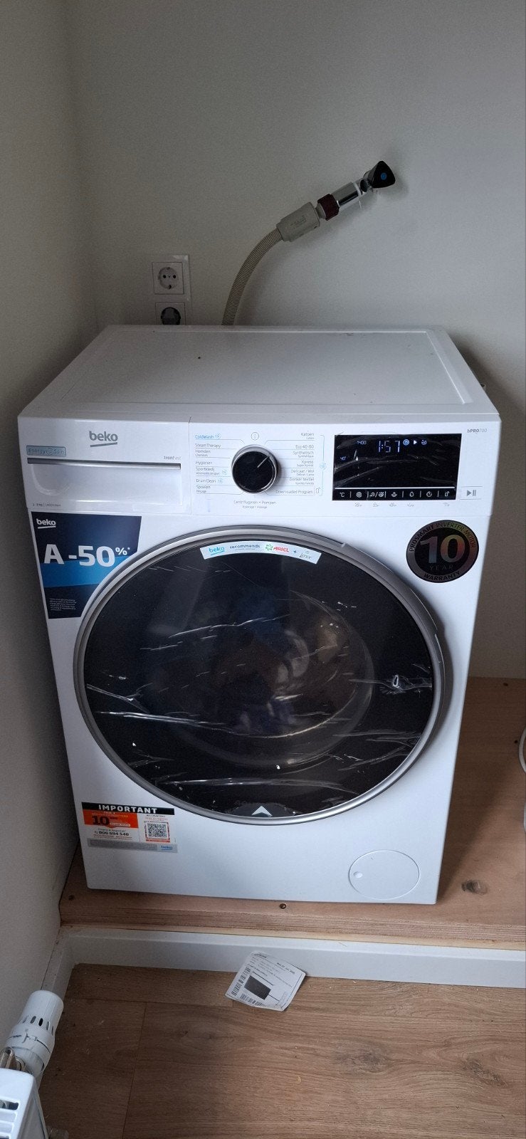 Beko B5WM69418WC 9kg Voorlader Wasmachine A-50%, Witgoed en Apparatuur, Wasmachines, 1200 tot 1600 toeren, 8 tot 10 kg, Ophalen of Verzenden