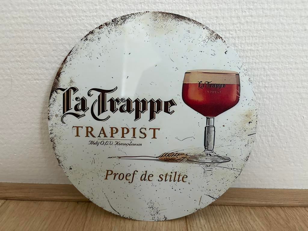 Prachtig vintage reclamebord La Trappe Trappist (20x20), Ophalen of Verzenden, Zo goed als nieuw, Reclamebord