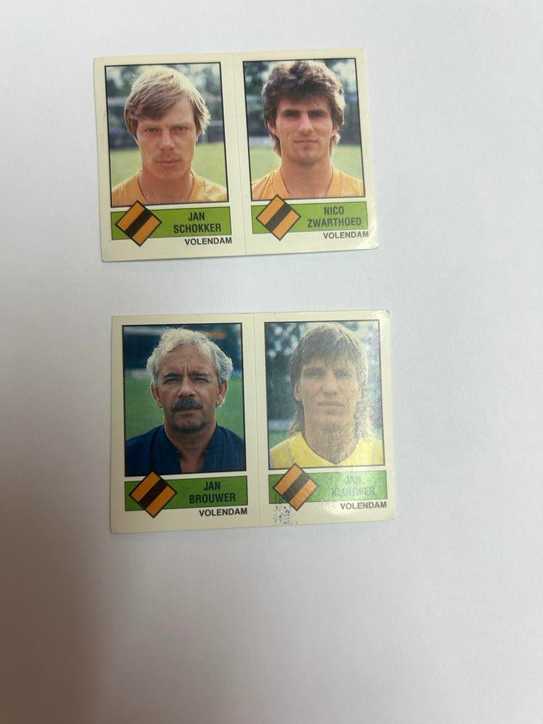 Voetbal 87 Panini stickers Volendam - Jan Schokker, Nico Zwa, Ophalen of Verzenden, Zo goed als nieuw, Overige binnenlandse clubs
