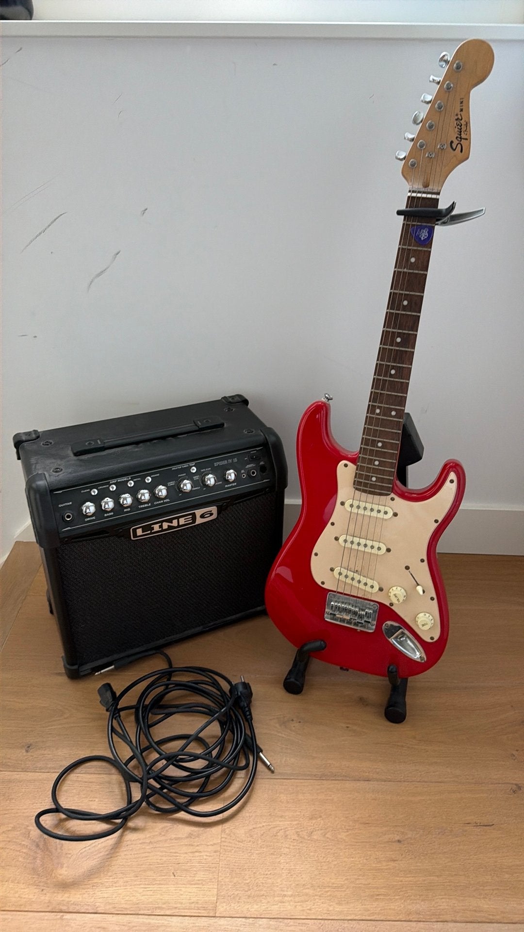 Gitaarset - compleet & werkend - Squier Mini, Ophalen, Zo goed als nieuw, Solid body, Overige merken