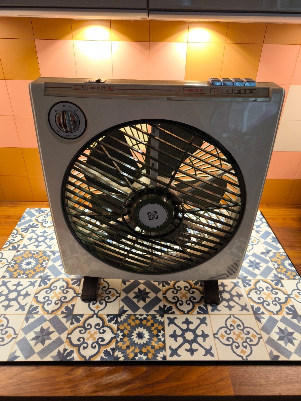 Meide Retro Tafelventilator met Timer en 3 Snelheden, Ophalen of Verzenden, Gebruikt, Tafelventilator