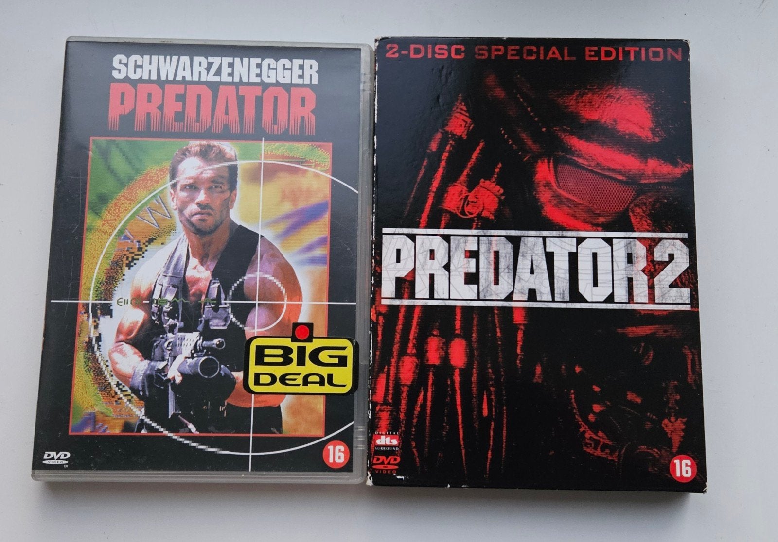 Predator 1 & 2 dvd set, Schwarzenegger, aktie, Vanaf 16 jaar, Ophalen of Verzenden, Gebruikt, Actiethriller