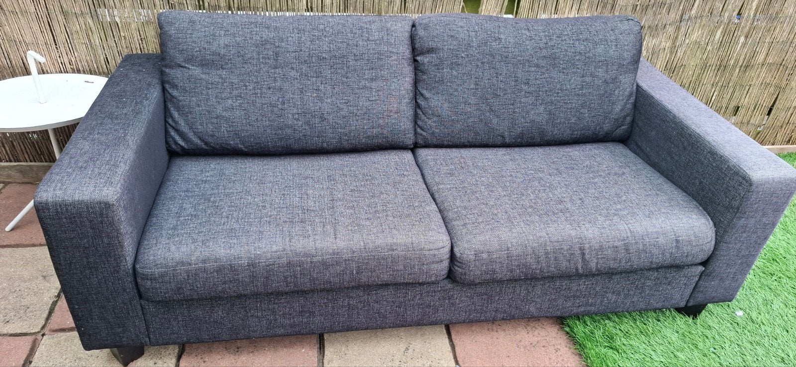 3 persons bankstel kleur grijs/blauw, Ophalen