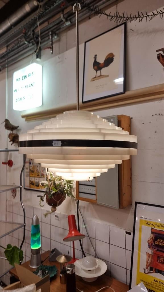 Vintage UFO hanglamp jaren 70 kunststof, Ophalen, Kunststof, ,, ,