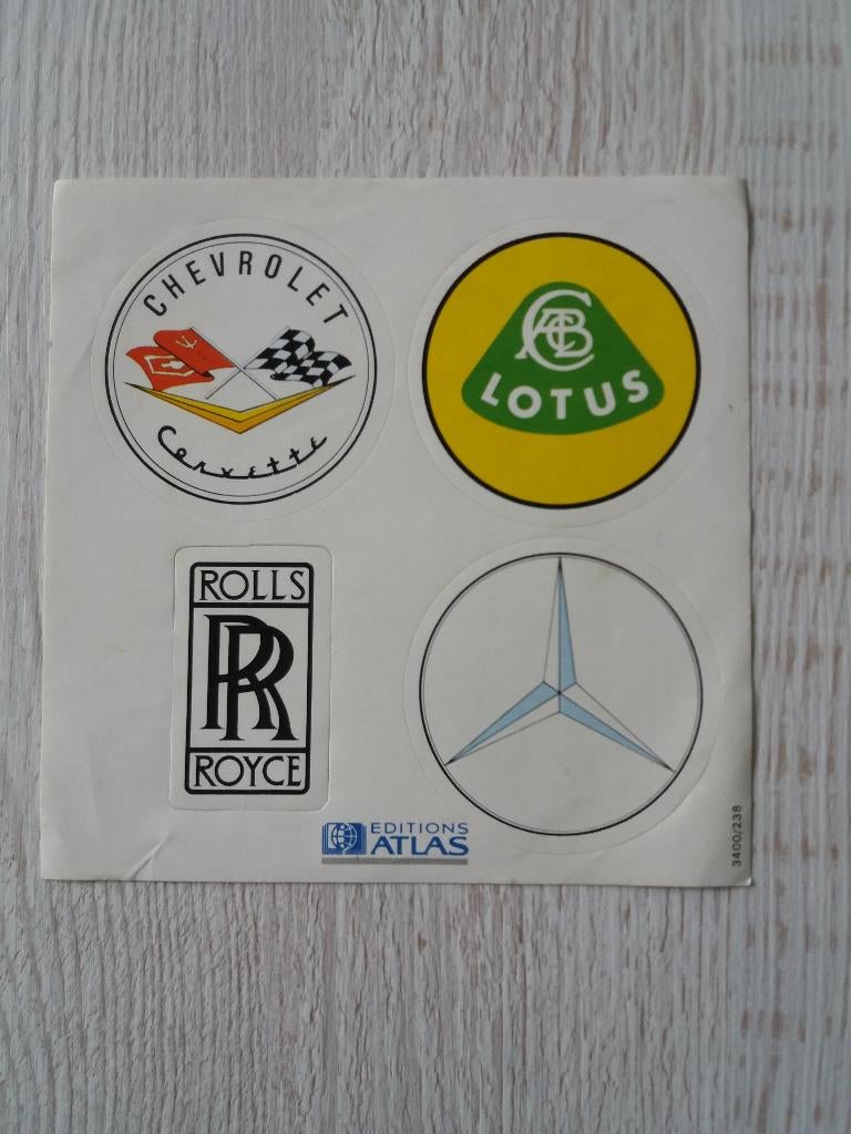 stickervel automerken EDITIONS ATLAS, Verzamelen, Ophalen of Verzenden, Zo goed als nieuw, Auto of Motor