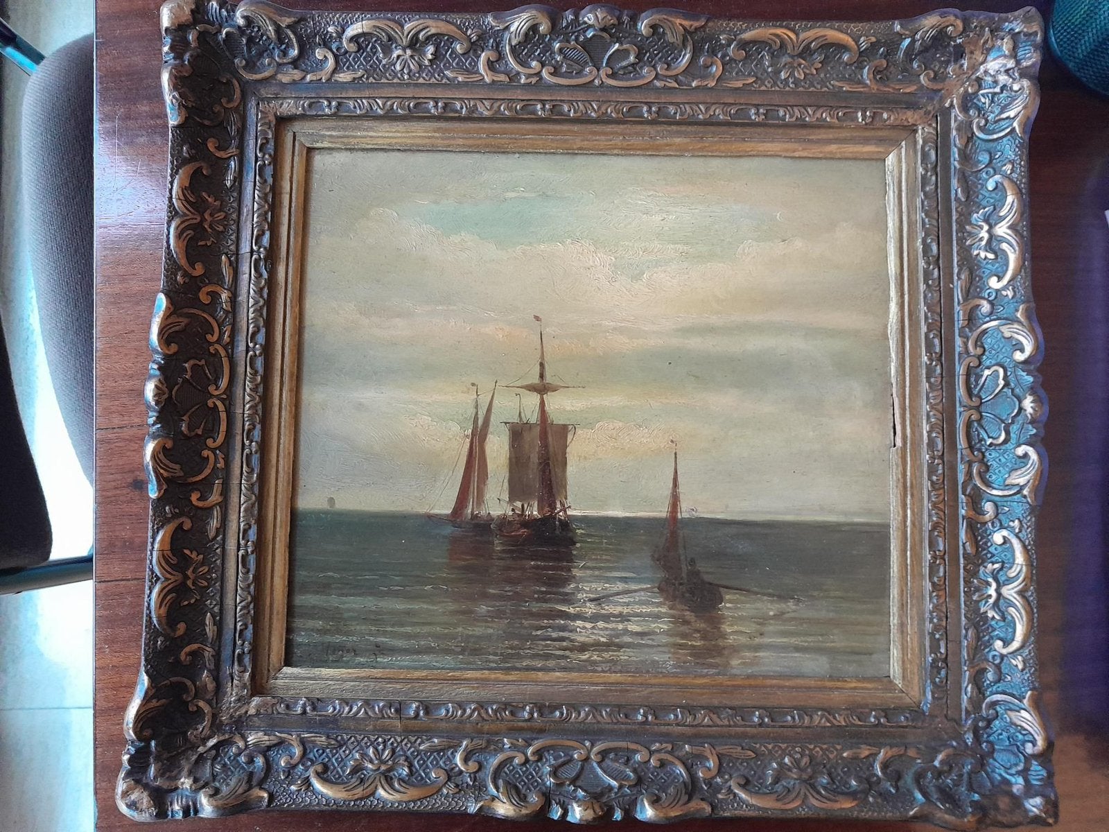Antiek Schilderij Louis Meijer (1809-1866) Maritiem Zeezicht, Antiek en Kunst, Kunst | Schilderijen | Klassiek, Oud hollands, Ophalen of Verzenden