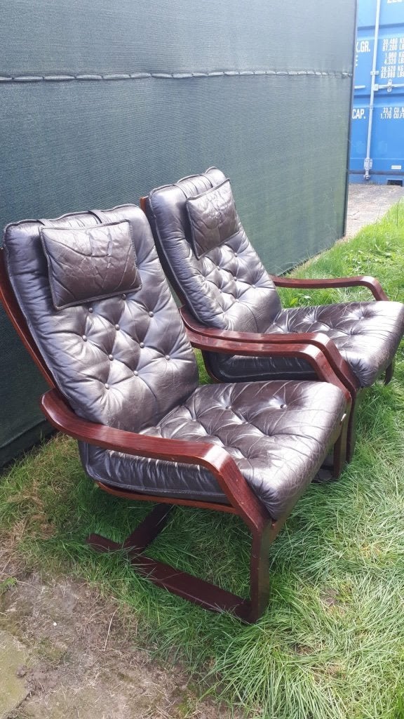 Twee vintage scandinavische fauteuils, Ophalen