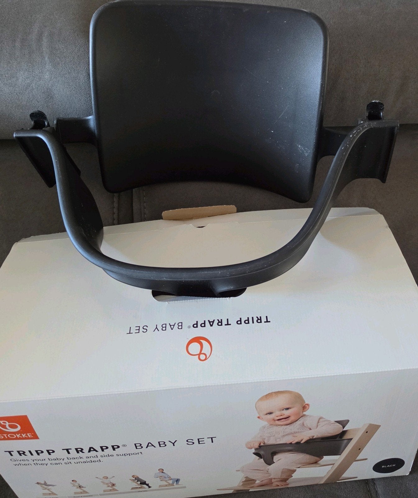 Tripp Trapp Babyset zwart, Ophalen, Zo goed als nieuw, Meegroeistoel, Stoelverkleiner