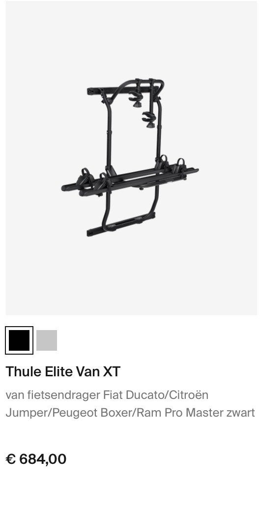 Thule Elite Van XT fietsendrager voor 2 fietsen, Caravans en Kamperen, Camper-accessoires, Ophalen of Verzenden, Zo goed als nieuw