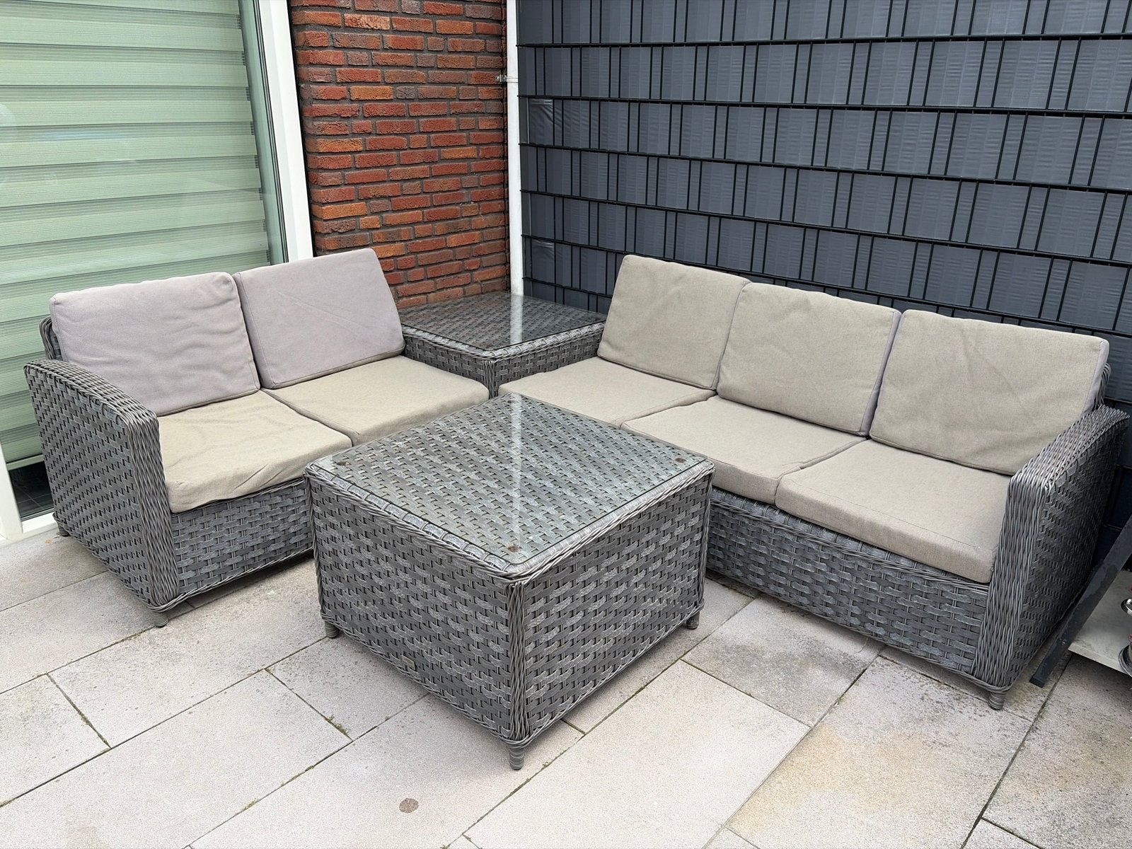 BOIS LE DUC  loungeset met 5 zitplaatsen en 2 tafels, Tuin en Terras, Ophalen, 5 zitplaatsen, Gebruikt, Loungeset