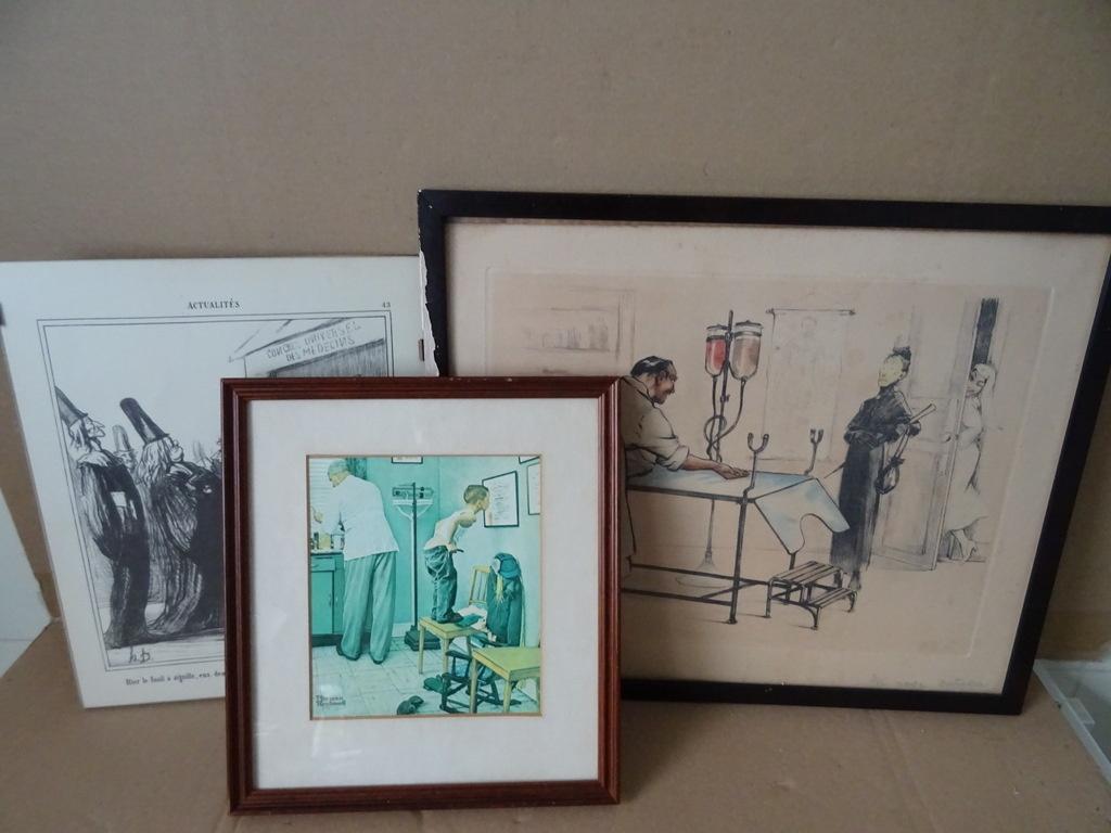 Set vintage medische prenten Norman Rockwell Gaston Hoffmann, Antiek en Kunst, Curiosa en Brocante, Ophalen of Verzenden