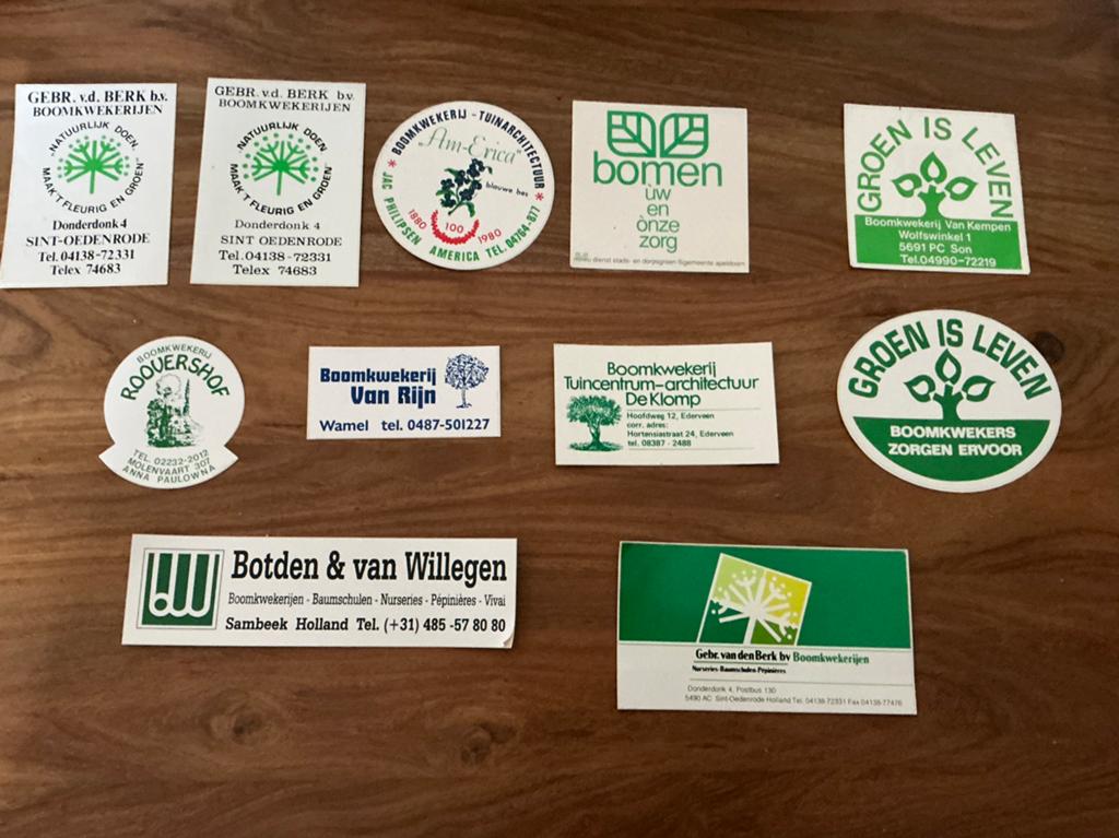 Stickers boomkwekerijen, Ophalen of Verzenden, Zo goed als nieuw
