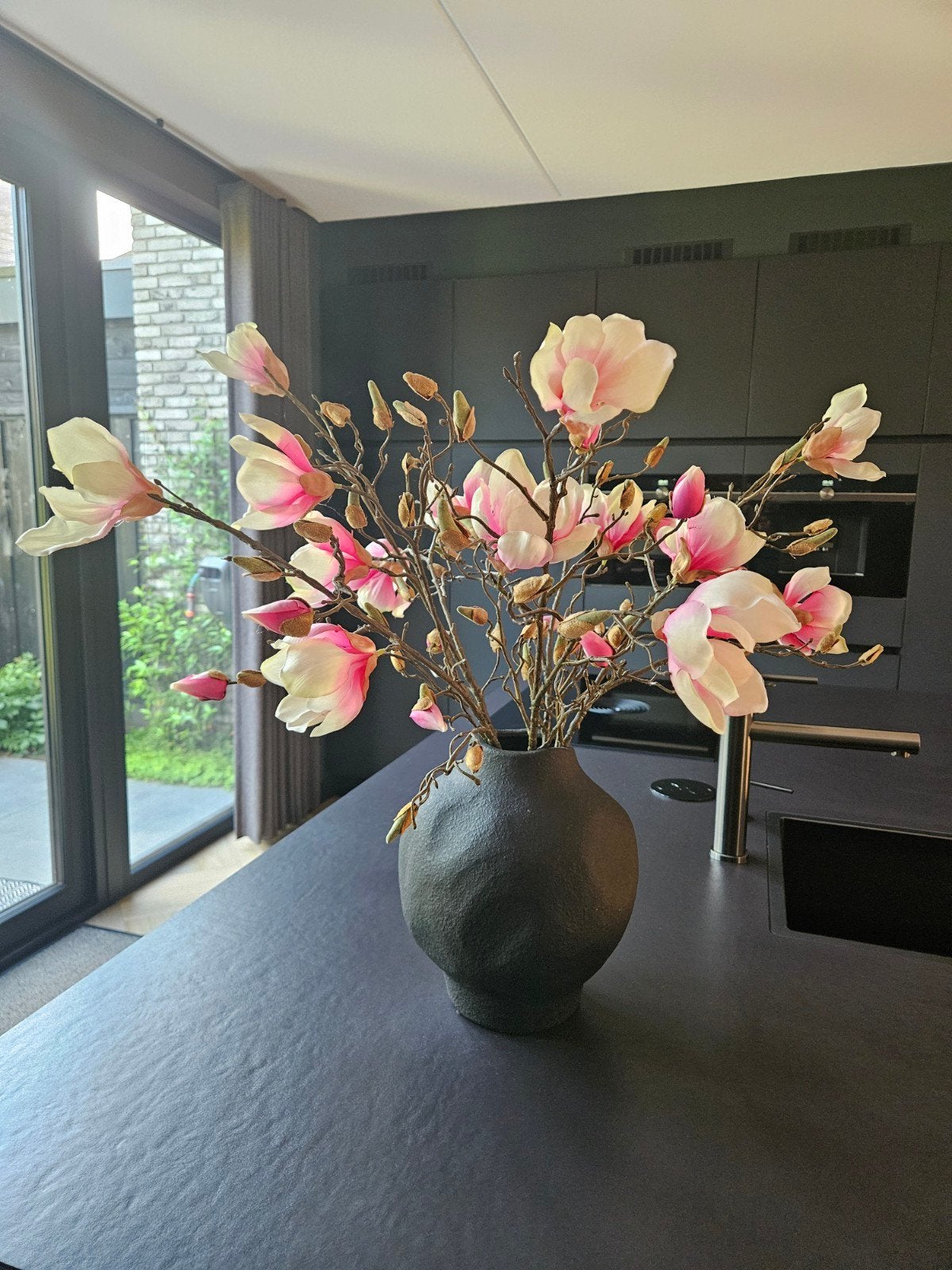 Magnolia kunstbloemen, Ophalen, Binnen, 70 cm, Zo goed als nieuw