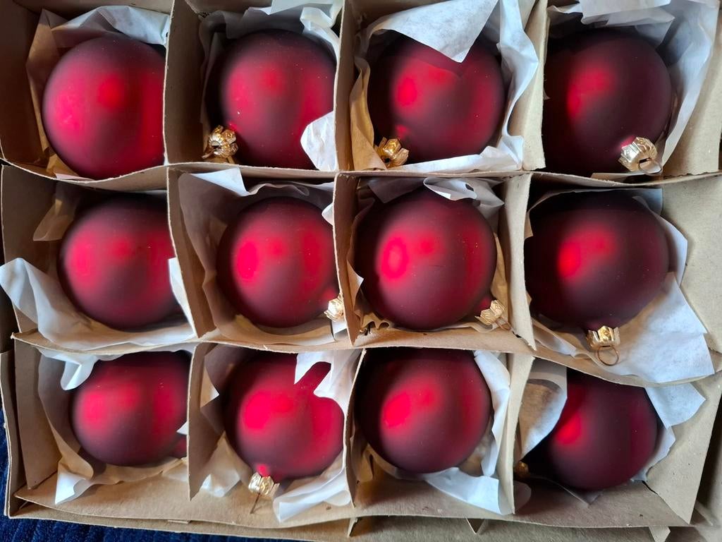 Glazen Kerstballen Rood, Diversen, Kerst, Ophalen of Verzenden, Nieuw