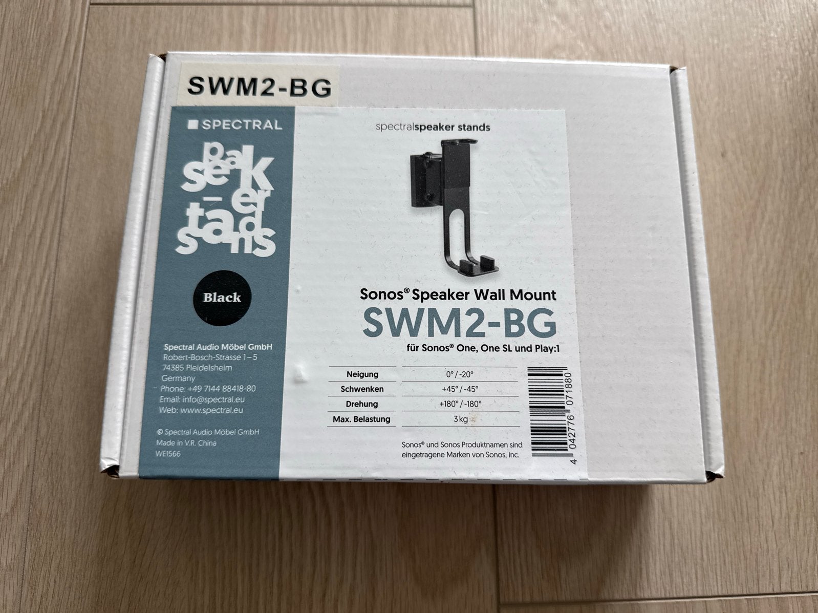 Spectral Sonos Speaker Muurbeugel SWM2-BG Zwart, Audio, Tv en Foto, Luidsprekers, Ophalen of Verzenden, Nieuw, Overige typen, Overige merken