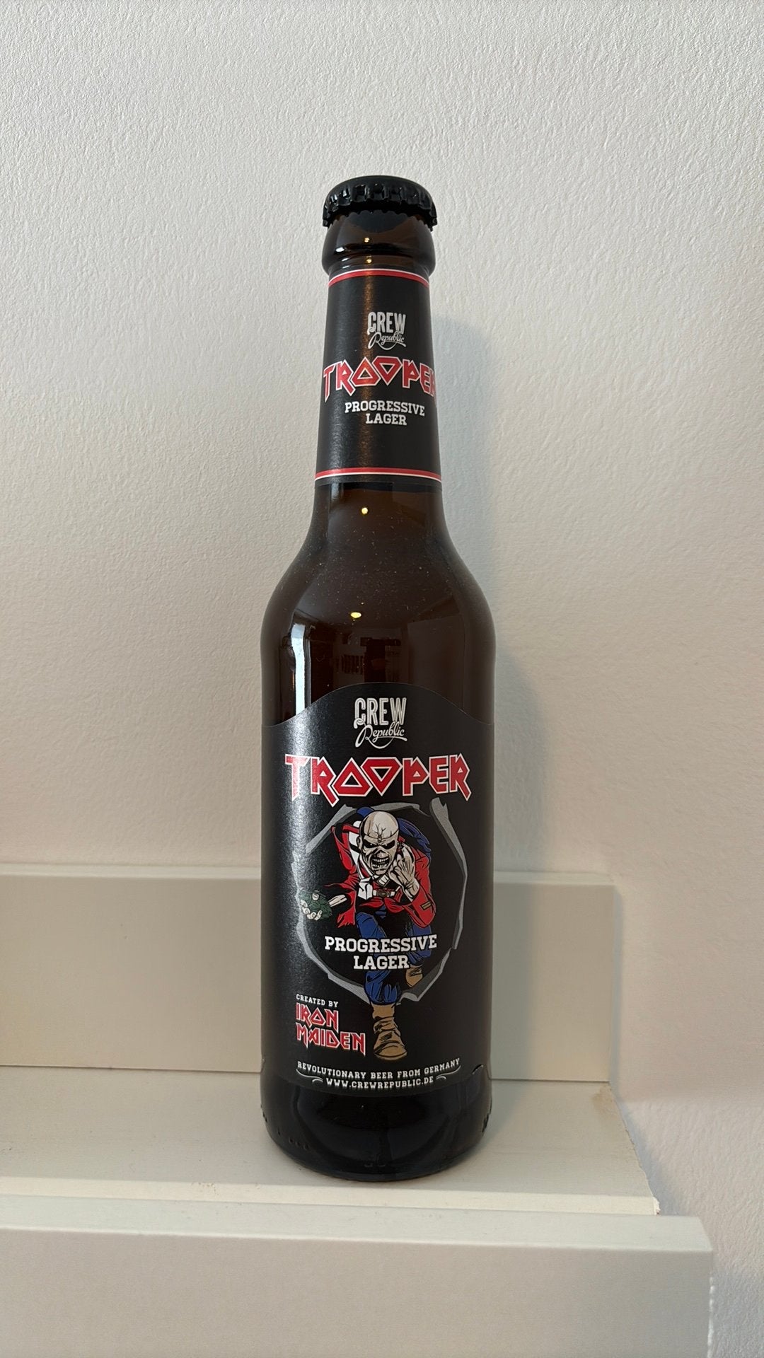 Trooper bierflesje (Iron Maiden), Verzamelen, Ophalen of Verzenden, Zo goed als nieuw, Flesje(s), Overige merken