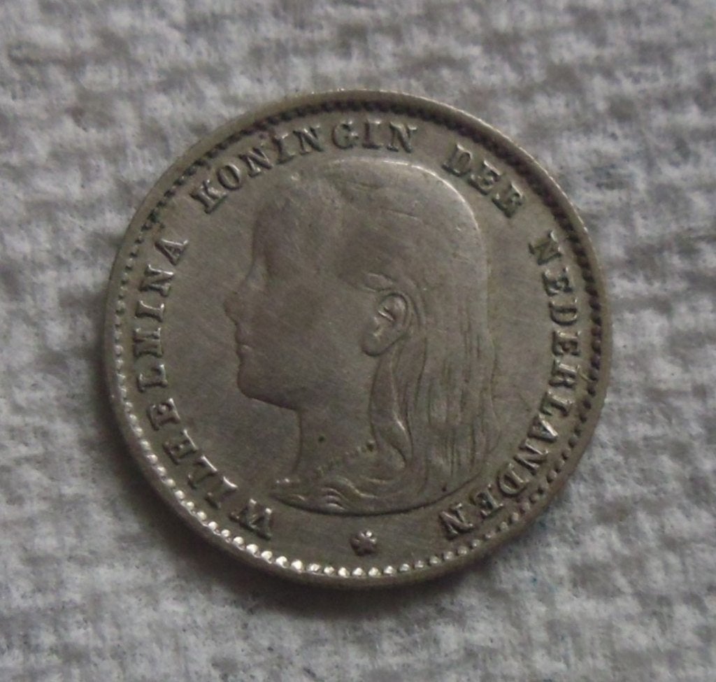 Nederland 10 cent 1897., Postzegels en Munten, Verzenden, Zilver, 10 cent, Koningin Wilhelmina