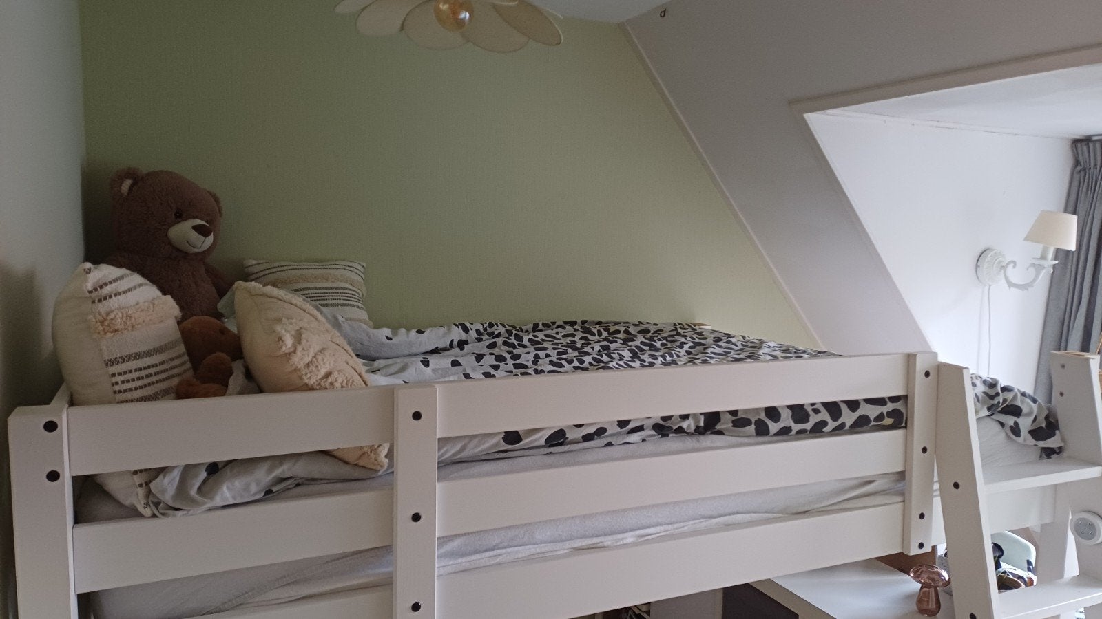 IKEA STORÅ Hoogslaper wit, 140x200 cm - Zo goed als nieuw, Ophalen, Gebruikt, Hoogslaper, Tweepersoons